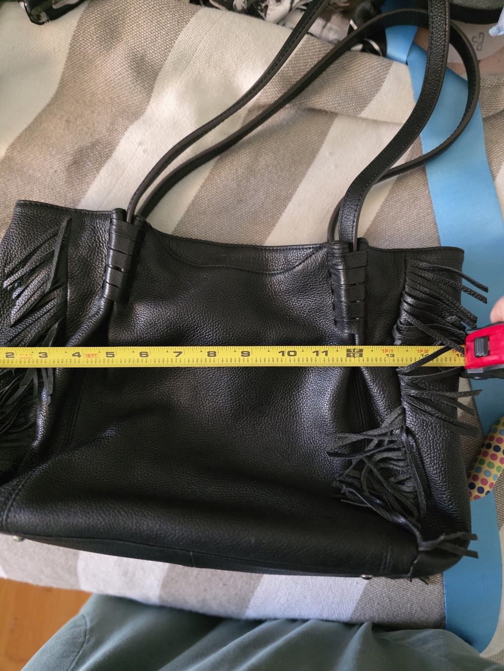 Aimee Kestenberg Black Leather Fringe Shoulder Bag - Picture 13 of 16